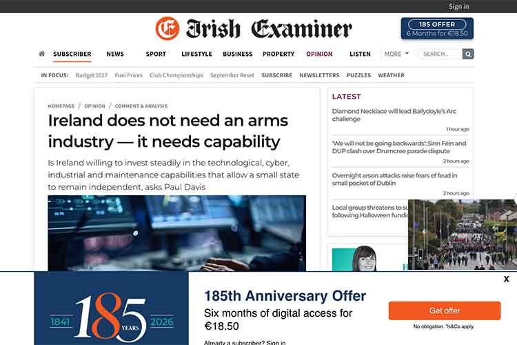 screenshot of article