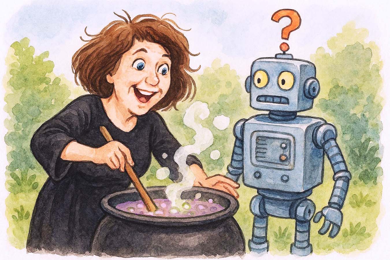 Woowoo woman talking to an AI Robot 
