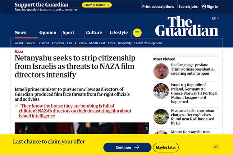 screenshot of article