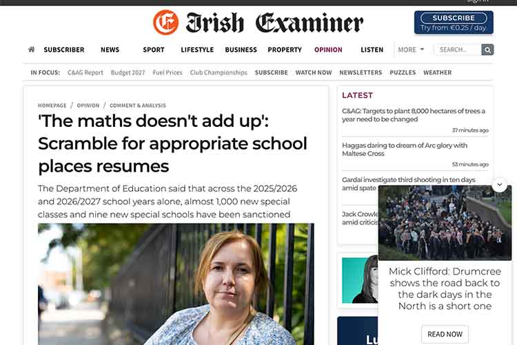 screenshot of article