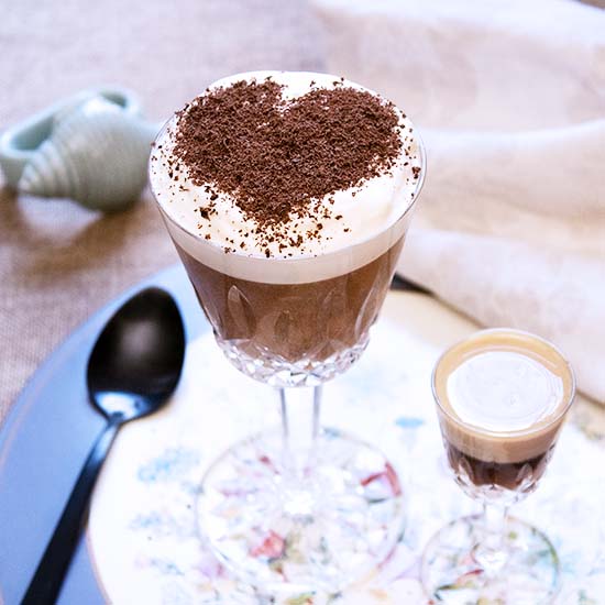 Baby Guinness Mousse with a Baby Guinness shot