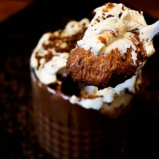 A spoonful of Baby Guinness Mousse