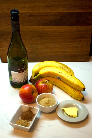 Ingredients for baked fruit salad