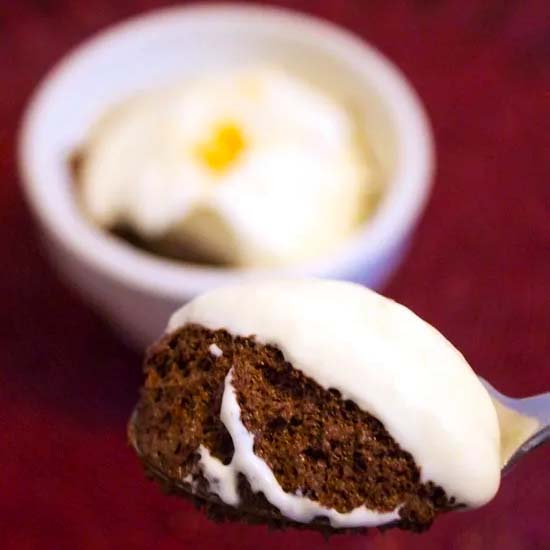 A spoonful of the chocolate orange pot