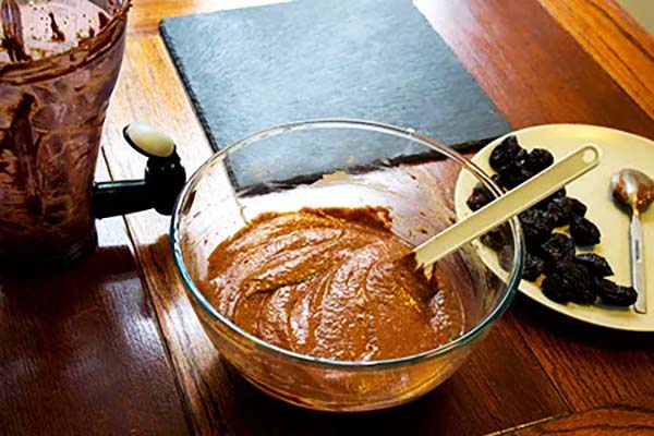 Chocolate Prune Cake folded