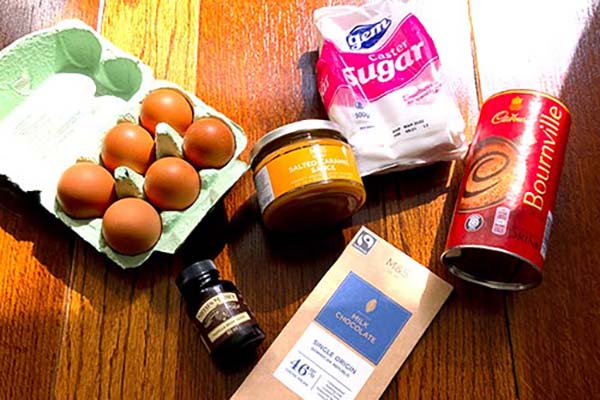 Ingredients for Flourless Caramel Cake Bars