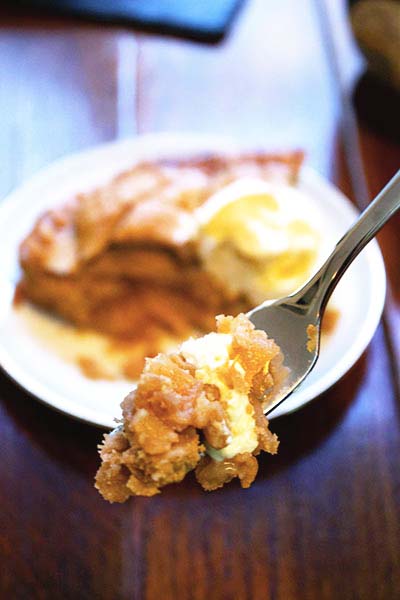 a taste of gluten-free apple tart with maple syrup sweetened whipped cream
