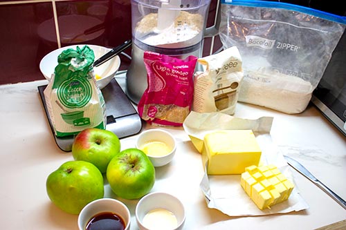 Ingredients-for-gluten-free-apple-tart