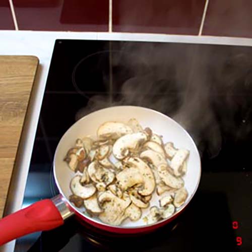 frying mushrooms