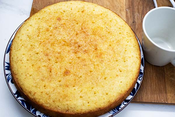 Nutty rose ginger and citrus cake - poked and drizzled with syrup