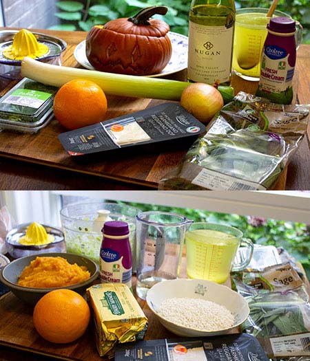 Ingredients-for-Pumpkin Risotto with Sage and Orange