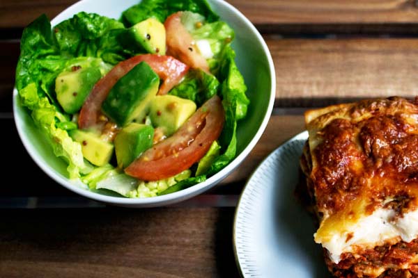 Simple side salad with Honey Mustard Vinaigrette