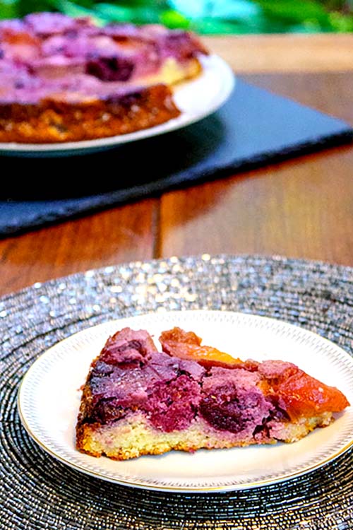 Summer fruit cake slice