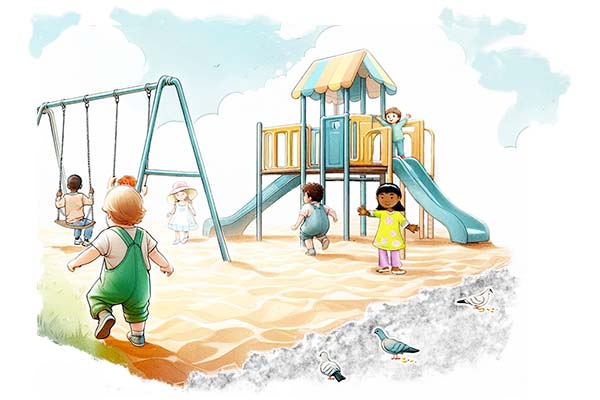 The playground in the park