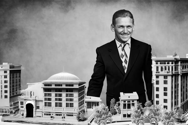Peter with his model building